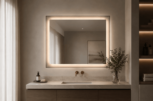 LED Mirror 5mm, Safety Film, Backed Mirror Glass