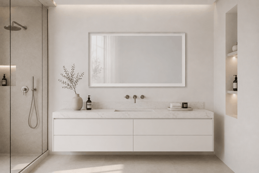 LED Mirror 5mm, Safety Film, Backed Mirror Glass 47." × 25.5" × 1.5"