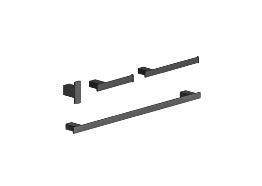 Jinox Danube Bathroom Accessory Set, Hook, Tissue Holder 7", Hand Towel Holder 12", Towel Bar 24"