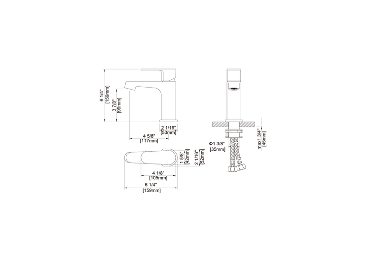 Jinox Bathroom Faucet Single Lever in Chrome