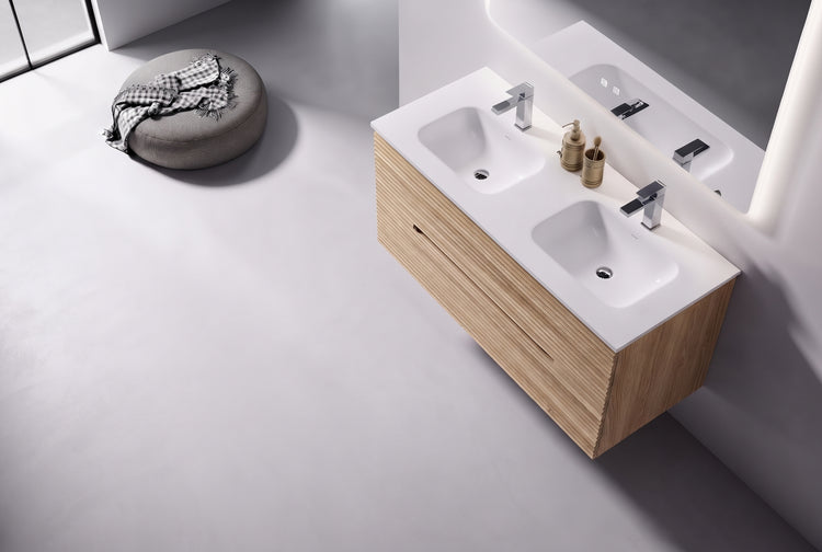 Mueble De Baño Jinox Groove En Madera Maciza De Roble.
