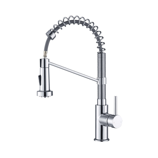 Jinox Kitchen Faucet Pull Down Single Lever in Chrome and Matte Black