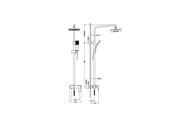 Jinox Wall-Mounted Single-Lever Shower Mixer