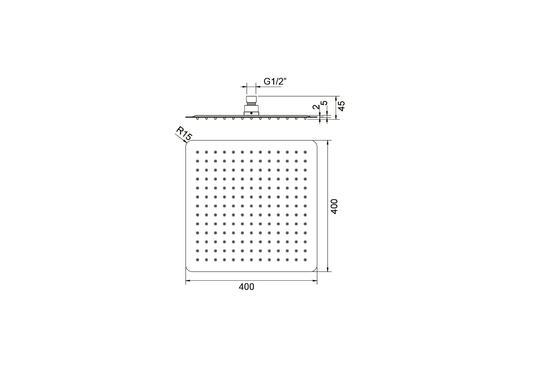 Jinox Square Shower Head Rain Black Finish 10",14" and 20"