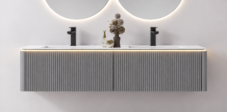 Jinox Icon Solid Wood Vanity 60" Double Sink + Proximity LED Light