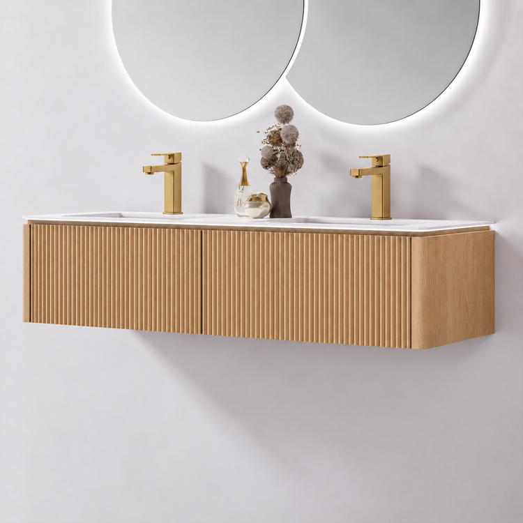 Jinox Icon Solid Wood Vanity 60" Double Sink + Proximity LED Light