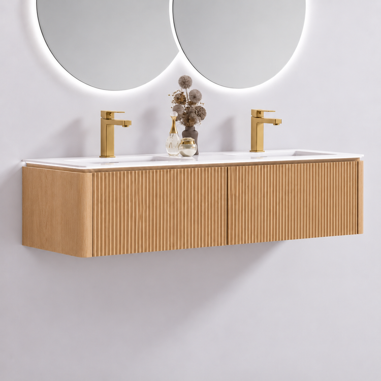 Jinox Icon Solid Wood Vanity 60" Double Sink + Proximity LED Light