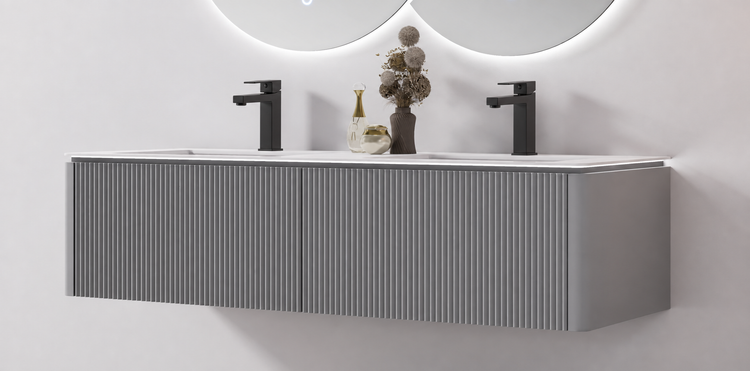 Jinox Icon Solid Wood Vanity 60" Double Sink + Proximity LED Light