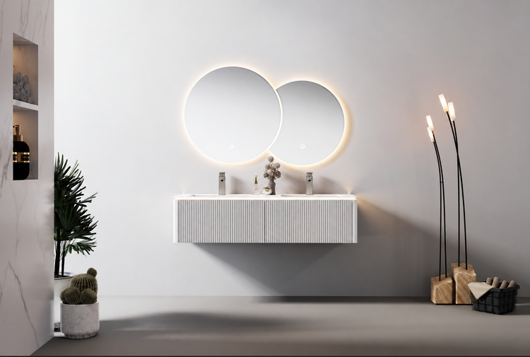 Jinox Icon Solid Wood Vanity 60" Double Sink + Proximity LED Light