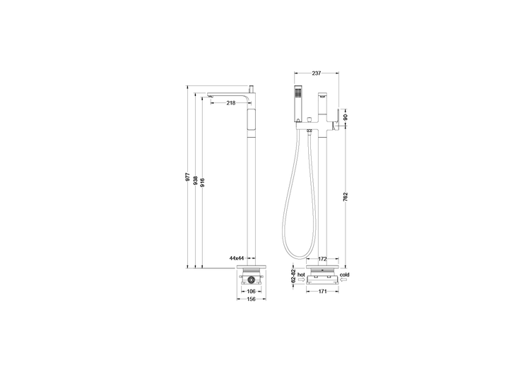 Jinox Floor Standing Bath Shower Waterfall