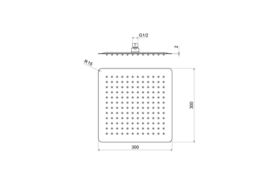 Jinox Square Shower Head Rain Chrome