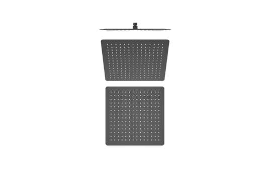Jinox Square Shower Head Rain Black Finish 10",14" and 20"