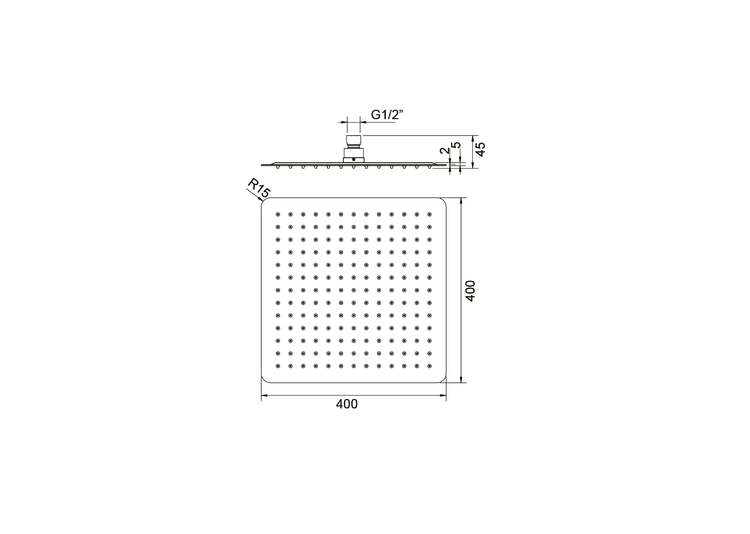 Jinox Square Shower Head Rain Black Finish 10",14" and 20"